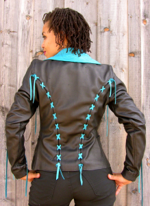 JACKET - Lace Up Color Inlay Jacket - Raw & Edgy Designs | Deerskin ...