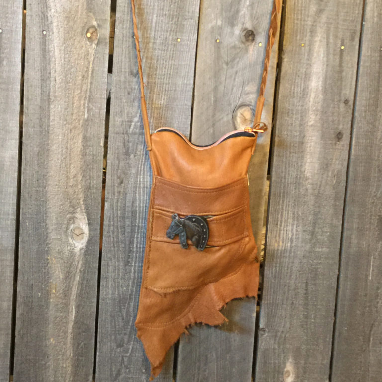 SOLD - Purse - Tobacco Purse With Horse Shoe Horse - Raw & Edgy Designs ...